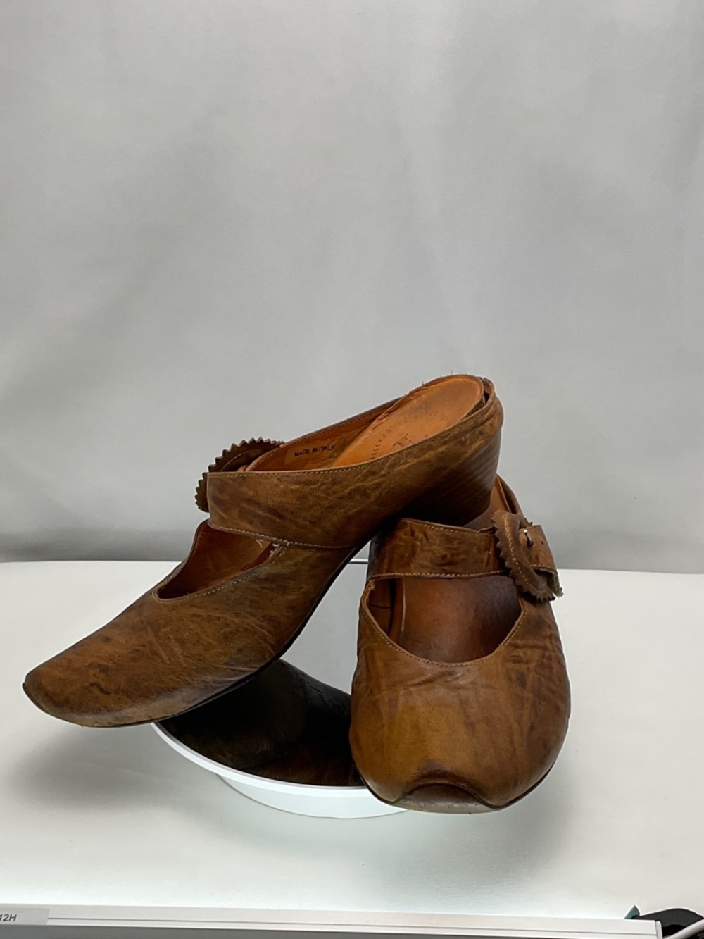 Think!‎ Women’s 8 Vintage-Style Brown Leather Mary Janes Mules #0286